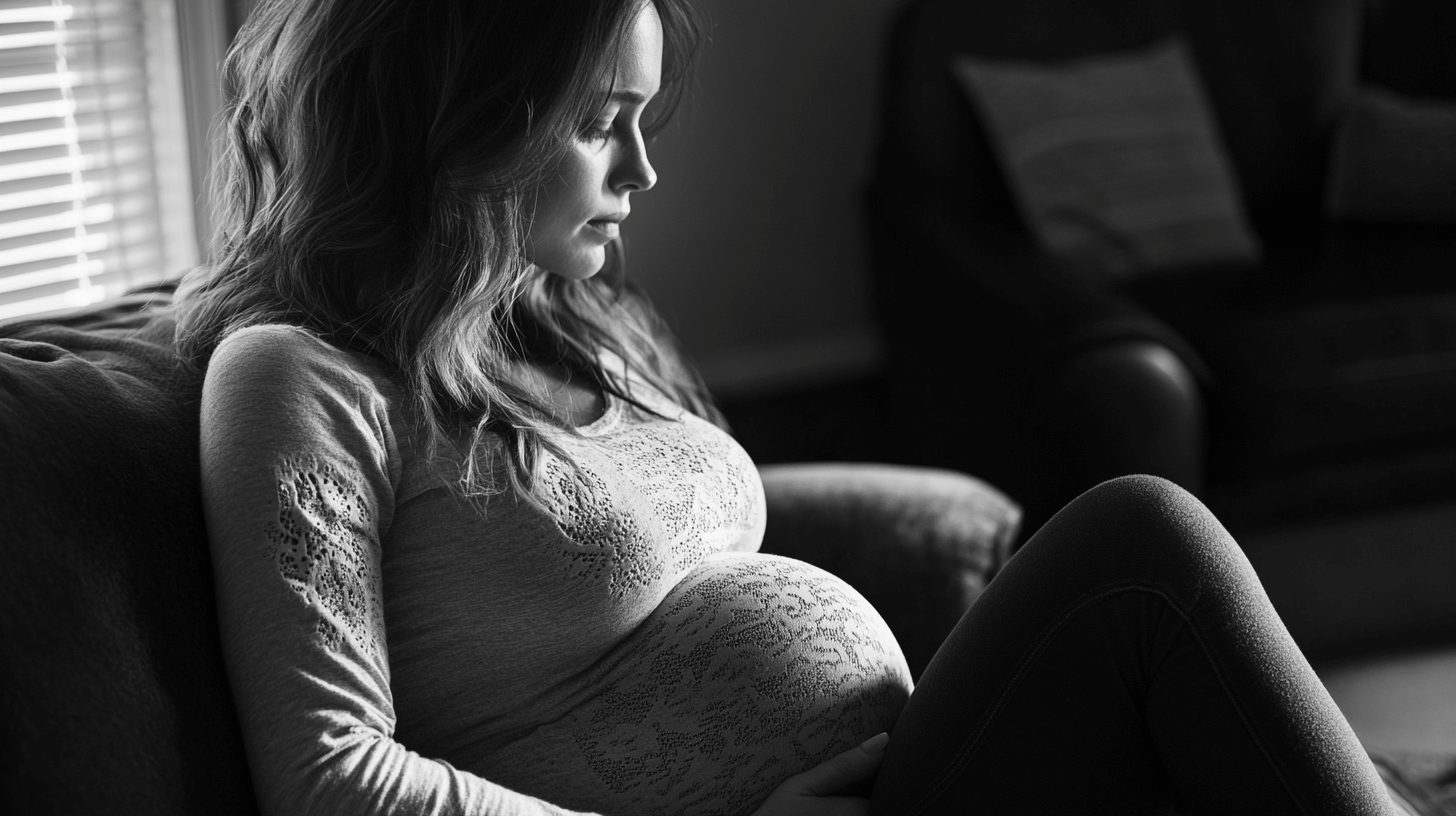 Mindful Expectations: Understanding Cognitive Changes in Pregnancy 1 Pregnant women on sofa.