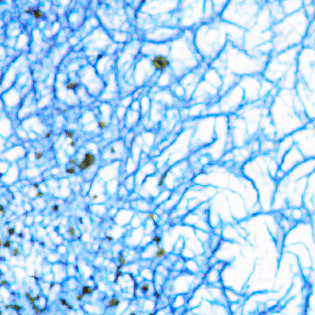 Exploring the Potential of Methylene Blue for Health Benefits 1 a macro lens, crystalline patterns of methylene blue spread across a pristine glass slide, backlit by soft laboratory lighting