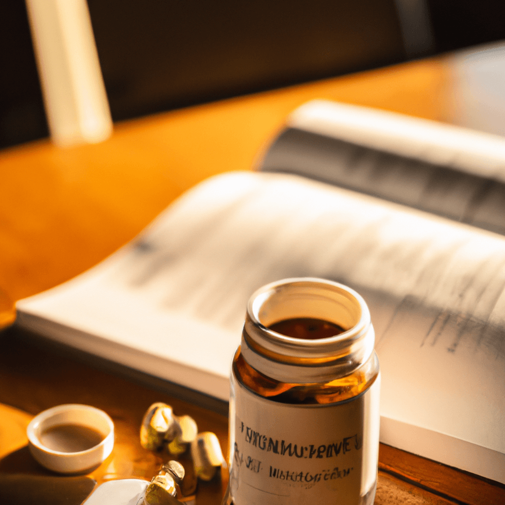 Magnesium for Brain Fog: Discover Its Benefits and How to Supplement 1 E of magnesium supplements sits on a wooden desk, lid open with several capsules spilled beside it