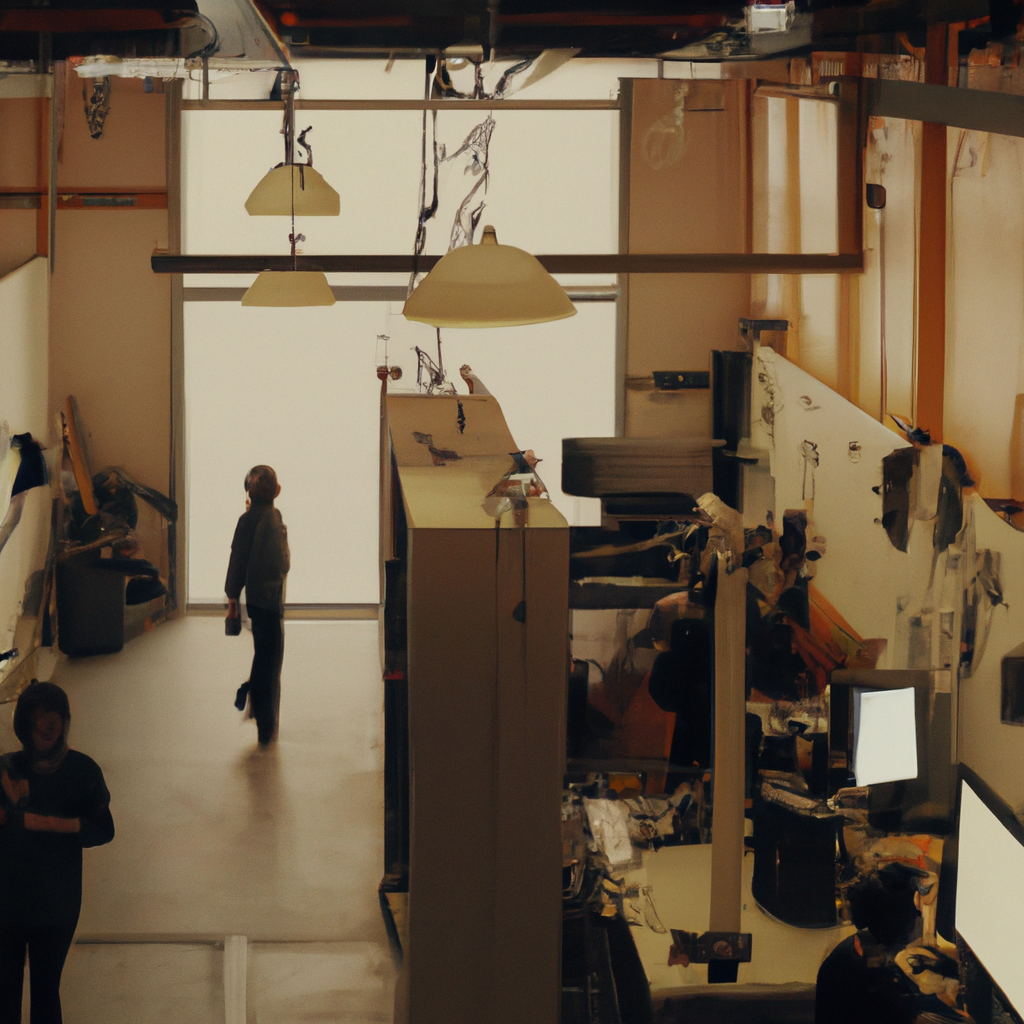 sunlit studio floor filled with evolving set pieces: last season’s scuffed props pushed to one side, next season’s sleek prototypes on worktables